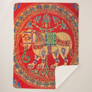 Ost-Indischer Elefantendruck Sherpadecke