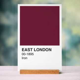 Ost-London-Eisen - Weißer Hintergrund Acrylschild