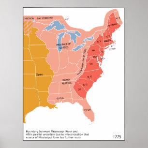 Ost-Nordamerika-Karte 1775 Poster