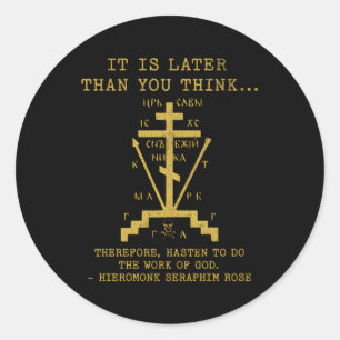 Ost-Orthodoxe Christliches Kreuz Seraphim Rose Runder Aufkleber