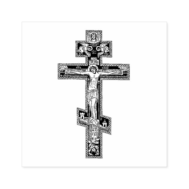 Ost-Orthodoxe Ikonenkreuz Gummistempel (Prägung)