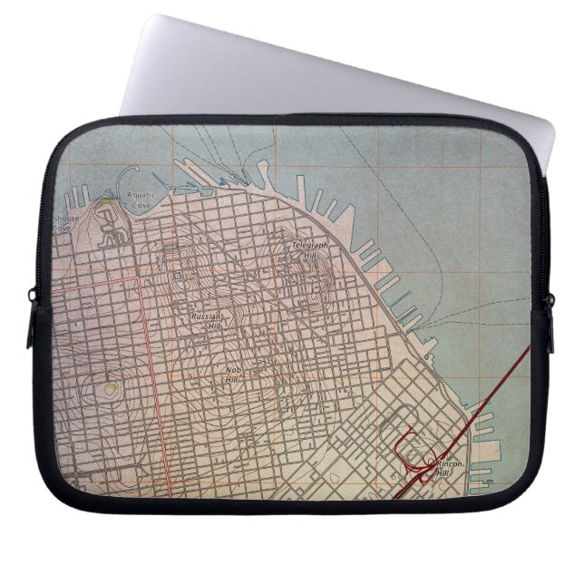 Ost-San Francisco Topografische Karte Laptopschutzhülle (Vorderseite)