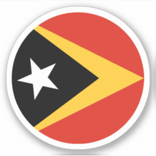 Ost-Timor-Flaggenrundkleber Aufkleber