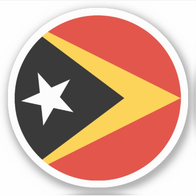 Ost-Timor-Flaggenrundkleber Aufkleber (Vorderseite)