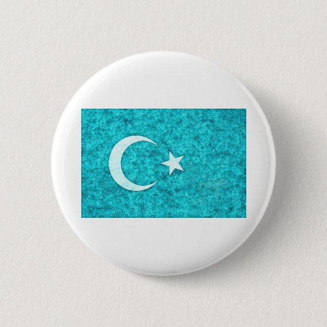 Ost-Turkestan Flaggenstift und Tinte Button (Vorderseite)