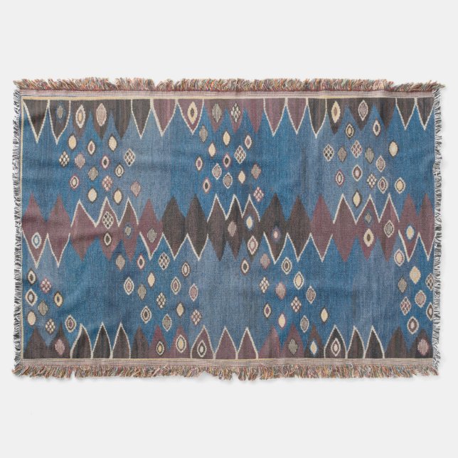 Ostakzent-Vintages persischer Teppich-Muster Decke (Vorderseite)