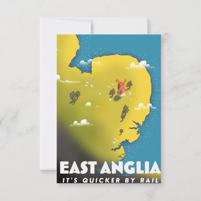 Ostanglia Reiseplakat. Postkarte (Vorderseite)