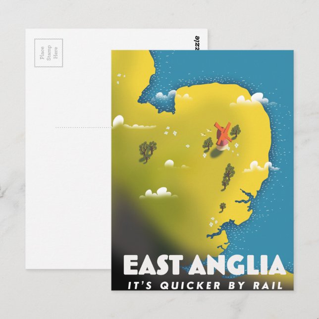 Ostanglia Reiseplakat. Postkarte (Vorne/Hinten)