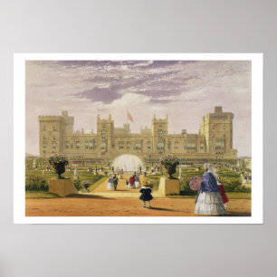 Ostansicht des Schlosses und des Gartens, Windsor Poster