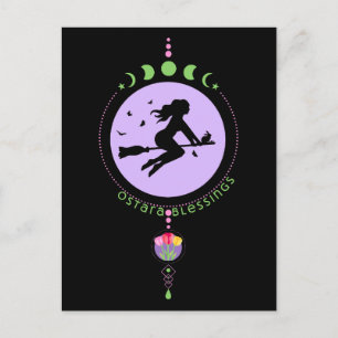Ostara Blessings Witch Postkarte