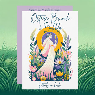 Ostara Brunch & Bubbly Einladungskarte + Download Einladung