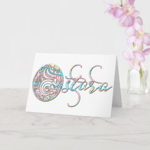Ostara Egg Bright Script Greeting Karte