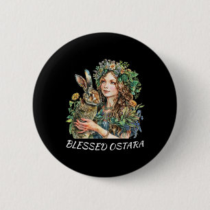 Ostara Estres Pagan Ostara Segings Rabbit Button