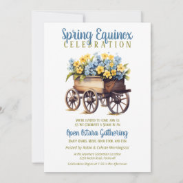 Ostara Frühlings-Tagundnachtgleiche Vintage Blumen Einladung
