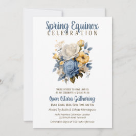 Ostara Frühlings-Tagundnachtgleiche Vintage-Rosen- Einladung