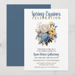 Ostara Frühlings-Tagundnachtgleiche Vintage-Rosen- Einladung