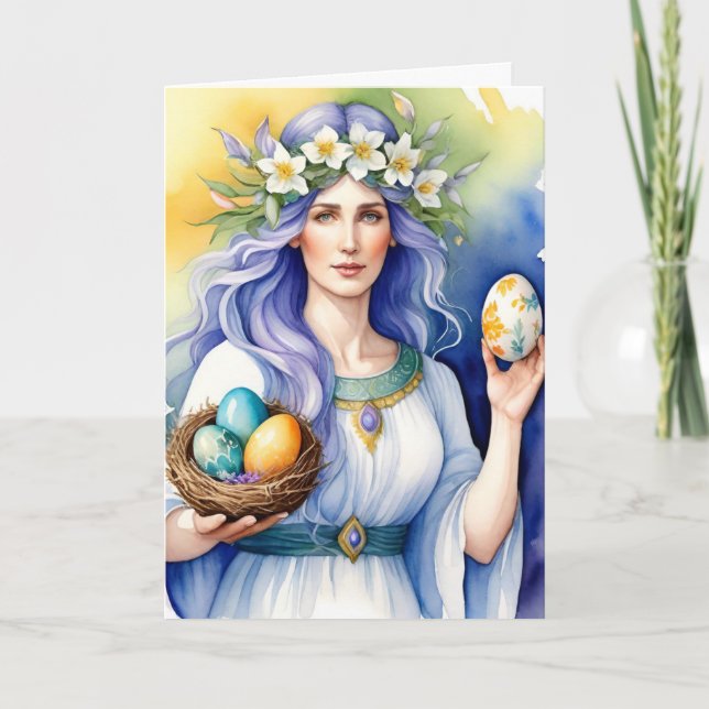 Ostara Goddess Spring Equinox Sabbat Wicca Holiday Karte (Vorderseite)