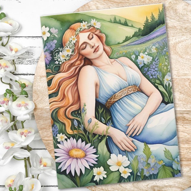 Ostara Goddess Spring Equinox Sabbat Wicca Holiday Karte (Ostara Goddess Spring Equinox Sabbat Wicca Holiday Card by Pagan Holidays)