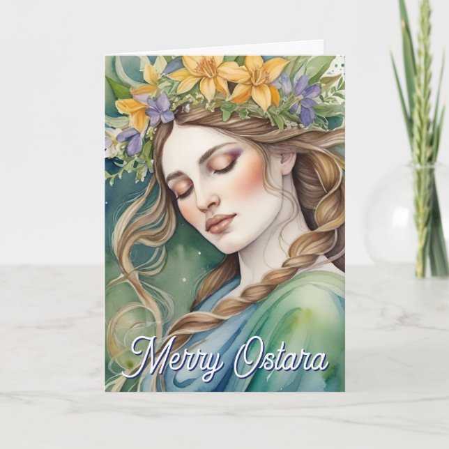 Ostara Goddess Spring Equinox Sabbat Wicca Holiday Karte (Vorderseite)