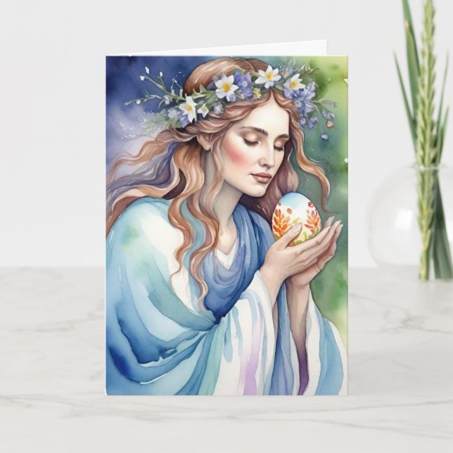 Ostara Goddess Spring Equinox Sabbat Wicca Holiday Karte (Vorderseite)