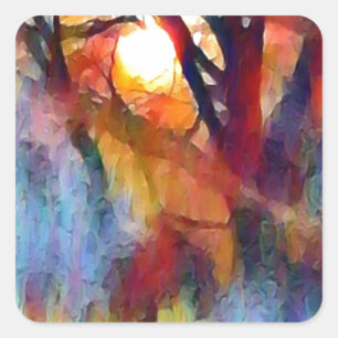 Ostara Moonrise Quadratischer Aufkleber