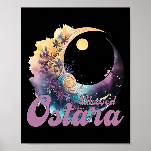 Ostara Ostre Pagan Witchcraft Frühjahrsmond Poster (Vorne)