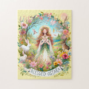 Ostara Pagan Holiday Spring Equinox Goddess Bunny Puzzle