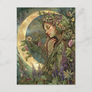 Ostara-Postkarte mit zunehmendem Mond Postkarte