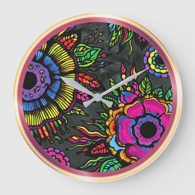 OSTARA: Primal Surge- Deluxe Maximalist Wanduhr (Vorderseite)