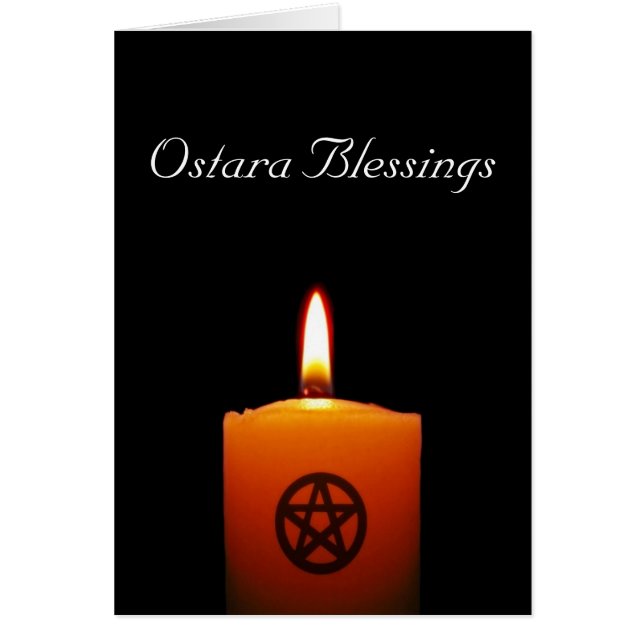 Ostara Segings Pagan Candle mit Pentagramm Card (Vorne)