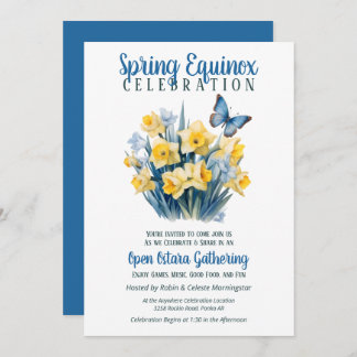 Ostara Spring Equinox Daffodil Butterfly Sabbat Einladung