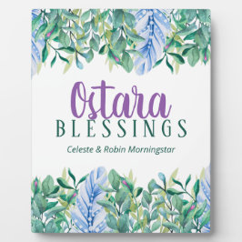 Ostara Spring Equinox Foliage & Feathers Pagan Fotoplatte