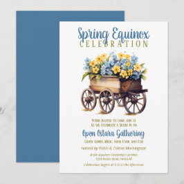 Ostara Spring Equinox Vintage Flower Cart Sabbat Einladung