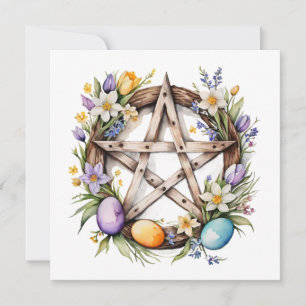 Ostara Stern Pentakel Frühlings-Tagundnachtgleiche Feiertagskarte