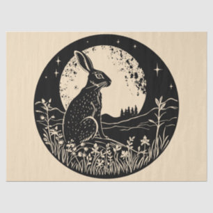 Ostara Wiccan Magic Hare Silhouette Dekoupage Seidenpapier