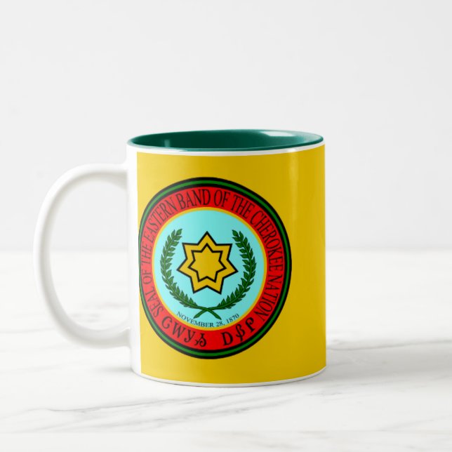Ostband des Cherokee Siegels Zweifarbige Tasse (Links)