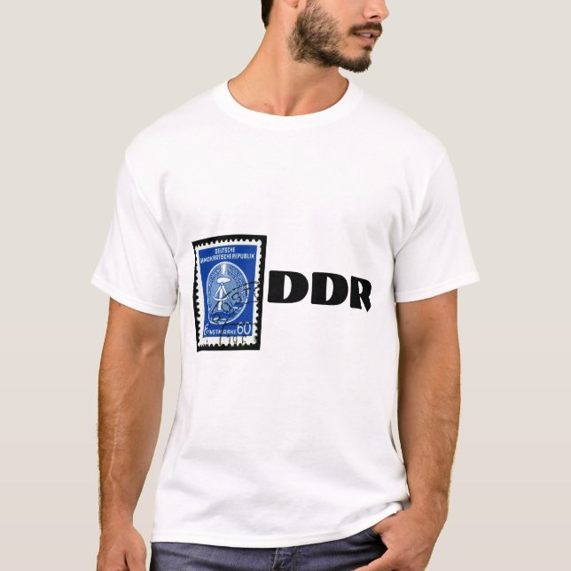 Ostdeutscher T - Shirt mit DDR-Briefmarke (Vorderseite)