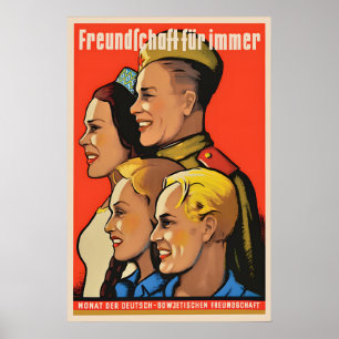 Ostdeutsches Propagandaposter Sowjetisch Poster