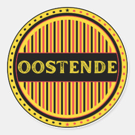 Ostend City Pride Emblem – Belgian Identity Runder Aufkleber