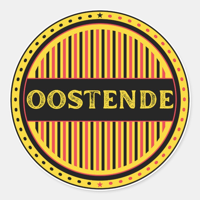 Ostend City Pride Emblem – Belgian Identity Runder Aufkleber (Vorderseite)