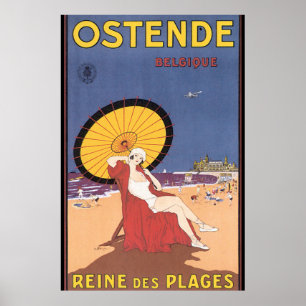 Ostende-Belgique Vintage Reiseposter Poster