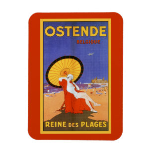 Ostende Königin der Strände 1920er Schönheit Somme Magnet
