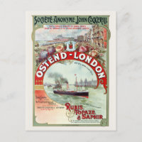 Ostende - London Belgium Vintage Poster 1900