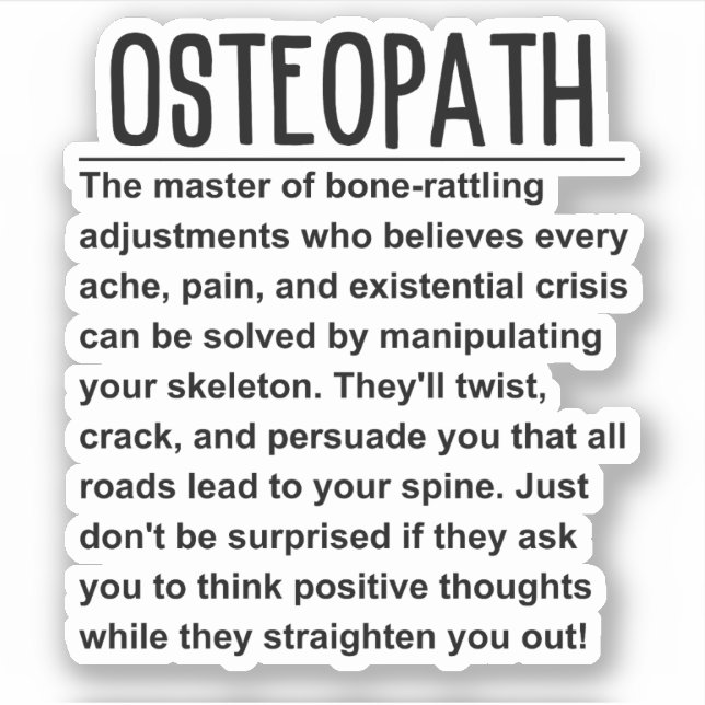 Osteopath Aufkleber (Vorderseite)