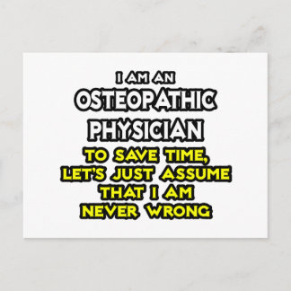Osteopathischer Arzt Joke .. Niemals falsch Postkarte