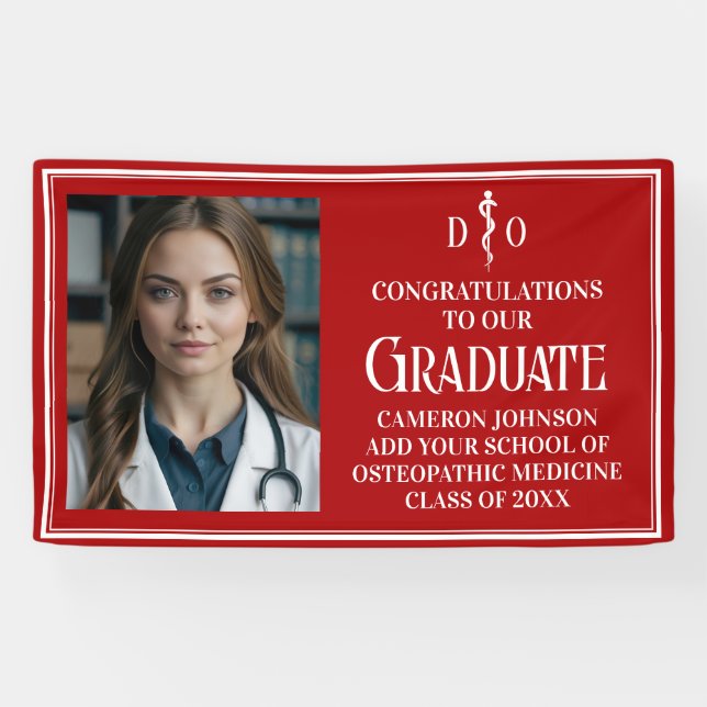 Osteopathisches Foto der Roten Osteopathischen Med Banner (Horizontal)