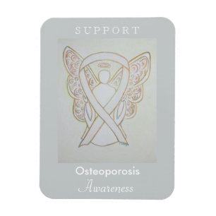 Osteoporose Awareness Ribbon Angel Magnet