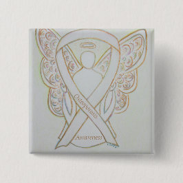 Osteoporose Bewusstsein Angel White Ribbon Art But Button