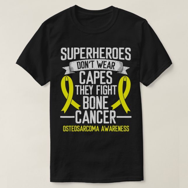 Osteosarcoma Awareness Yellow Ribbon Fighter Bone  T-Shirt (Design vorne)