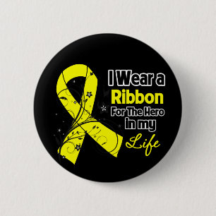 Osteosarcoma Ribbon Hero in My Life Button